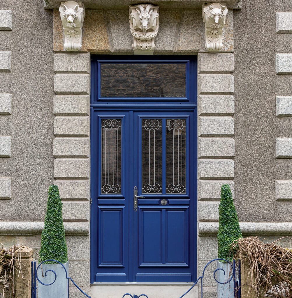 Porte d'entrée bois - Rivaudière - Bleu - PAsquet menuiseries