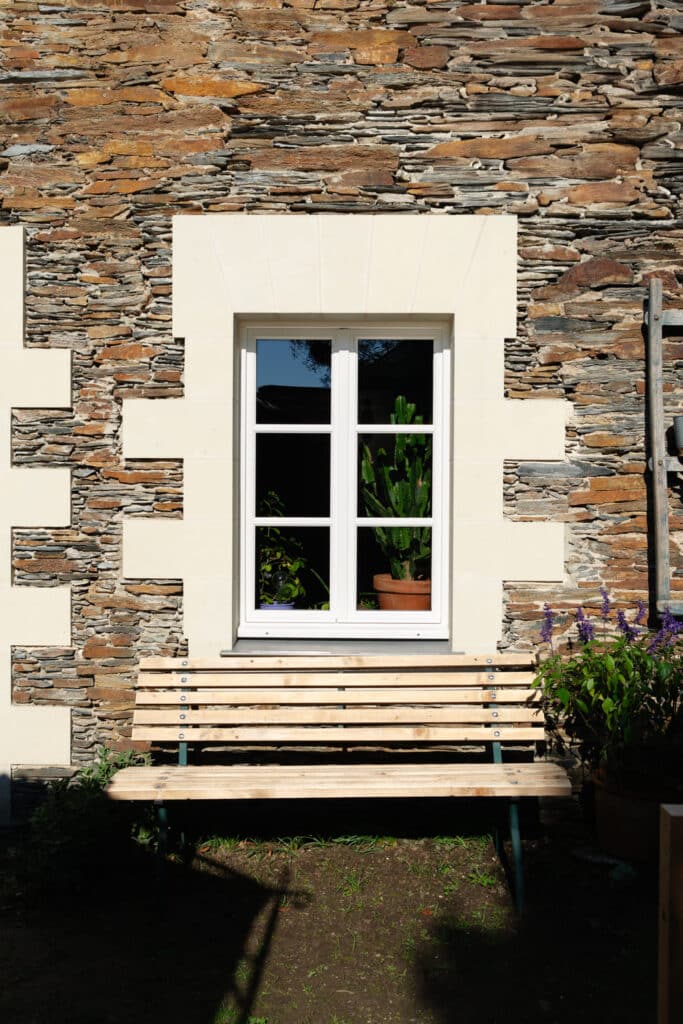 Fenêtre à la française bois Racine®, Sapelli blanc RAL 9016