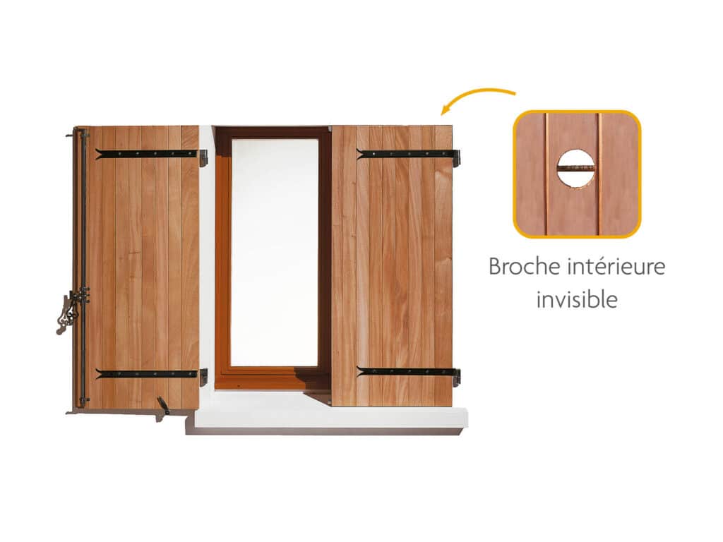 Volets avec pentures et contre-pentures