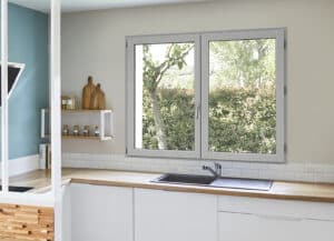 Fenêtre à la française - bois - Lignal® vue int - blanc cuisine