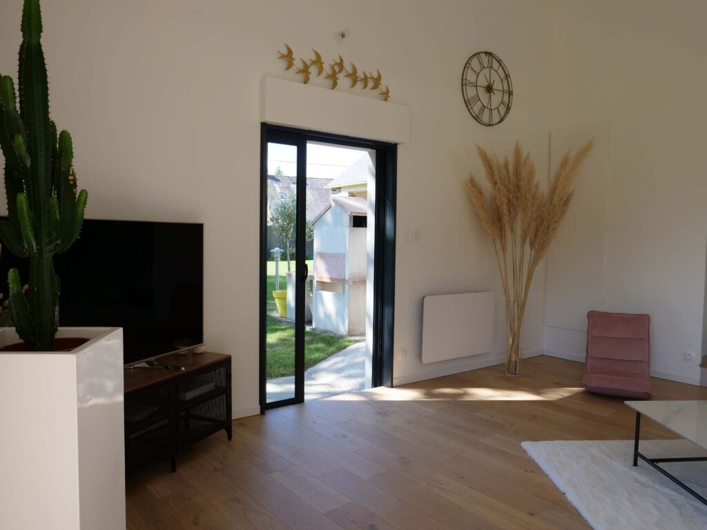 Baie vitrée coulissante à galandage - aluminium - Empreinte® - vue int- 1Vt - Pasquet