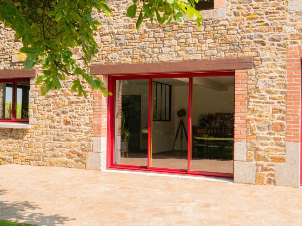 Baie vitrée coulissante - mixte - auralu® - vue ext - 3vt